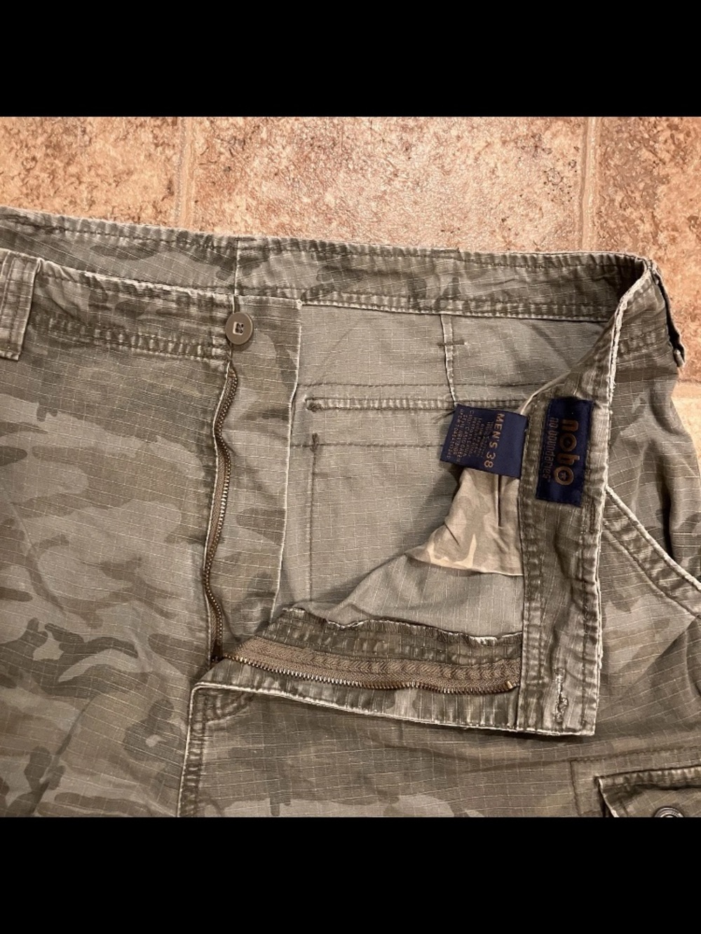 NOBO Cargo Shorts Men Camo 90s Y2K Baggy Army Streetwear 38 - Picture 8 of 15